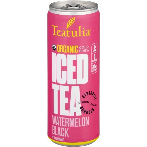 slide 1 of 1, Teatulia Iced Tea, Organic, Watermelon Black, Cold Brew, 12 oz