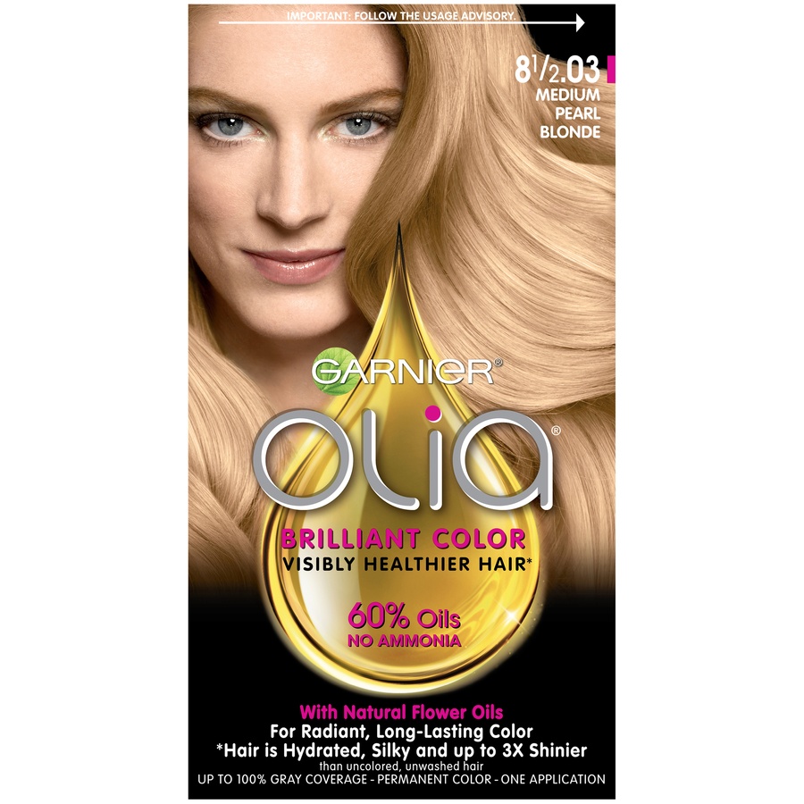 slide 1 of 7, Garnier Olia Hair Color Kit Medium, Pearl Blonde, 1 ct