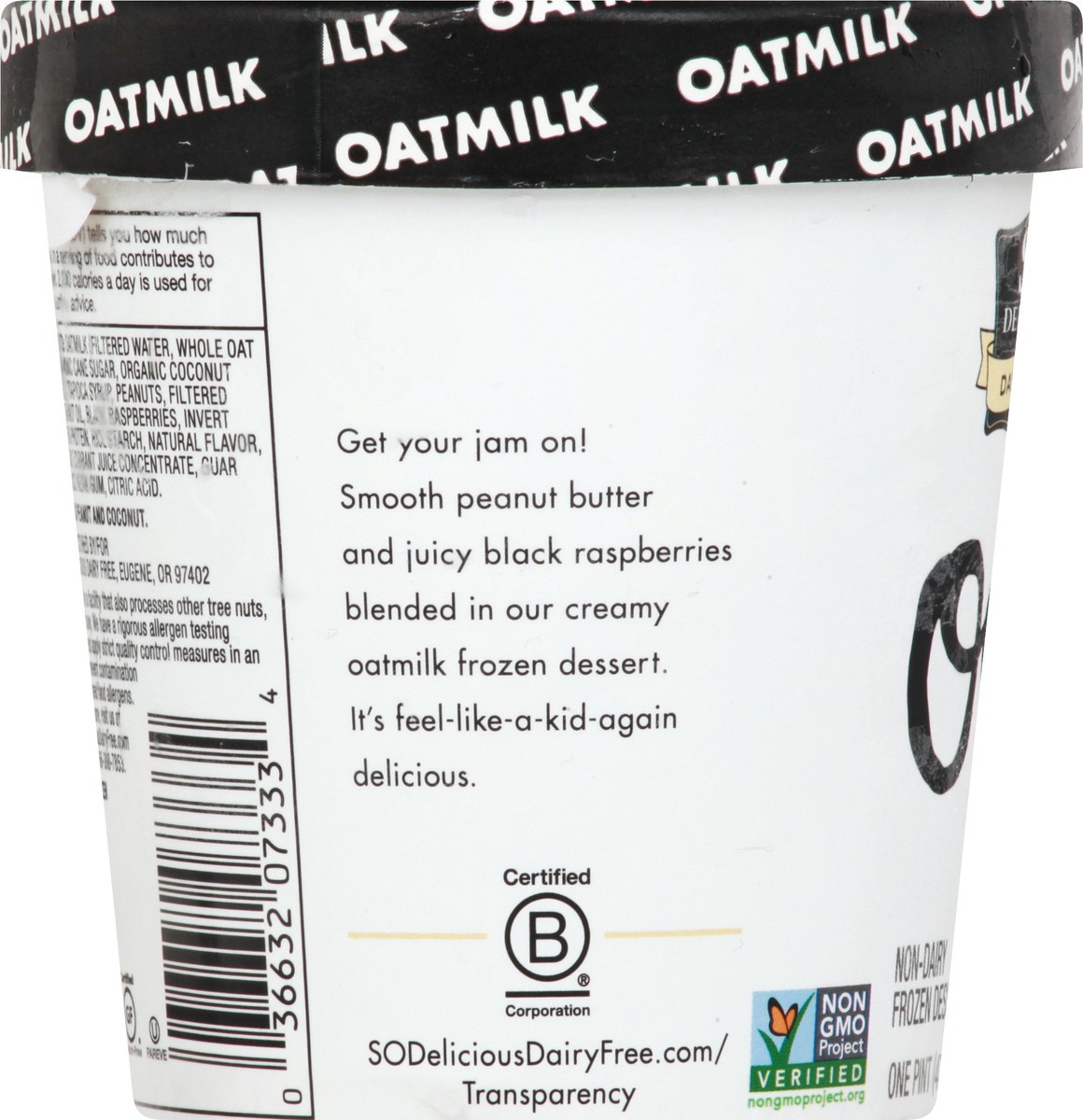 slide 2 of 13, So Delicious Oatmilk Non-Dairy Peanut Butter and Raspberry Frozen Dessert 1 pt, 1 pint