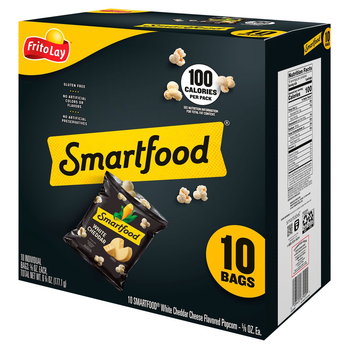 slide 8 of 9, Smartfood Popcorn, White Cheddar Cheese Flavored - 10 ct, 10 ct