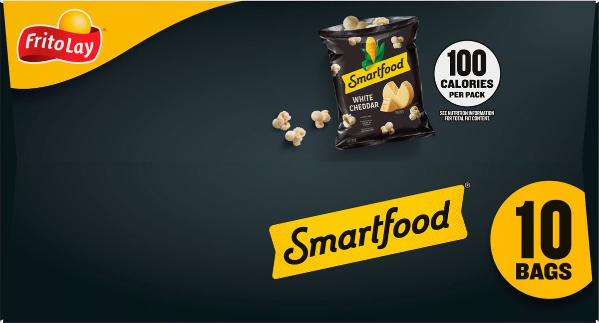 slide 2 of 9, Smartfood Popcorn, White Cheddar Cheese Flavored - 10 ct, 10 ct