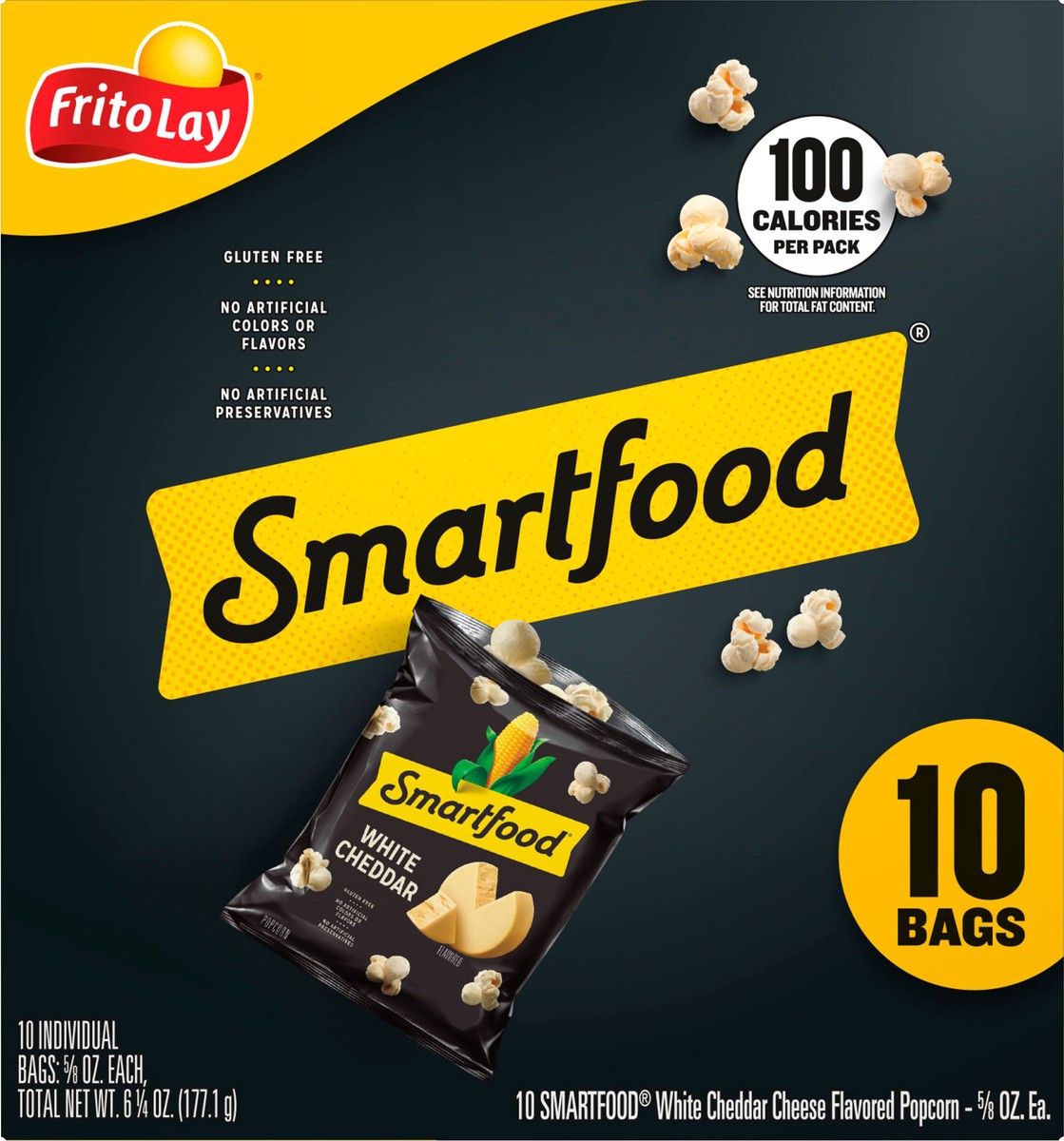 slide 5 of 9, Smartfood Popcorn, White Cheddar Cheese Flavored - 10 ct, 10 ct