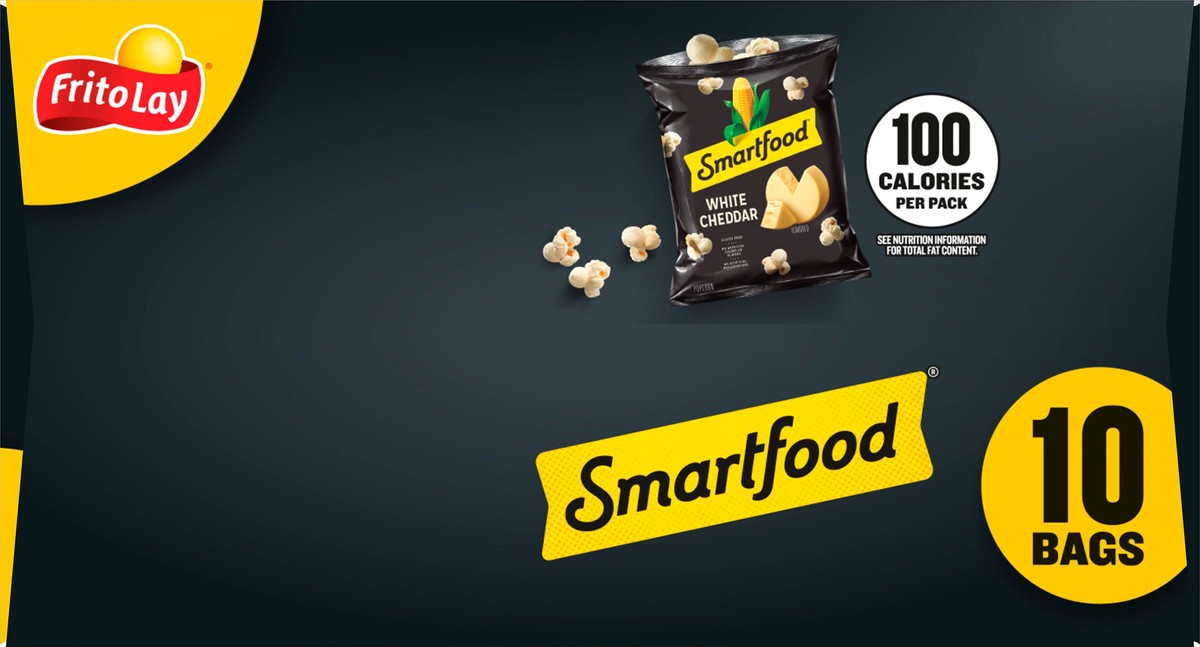 slide 6 of 9, Smartfood Popcorn, White Cheddar Cheese Flavored - 10 ct, 10 ct
