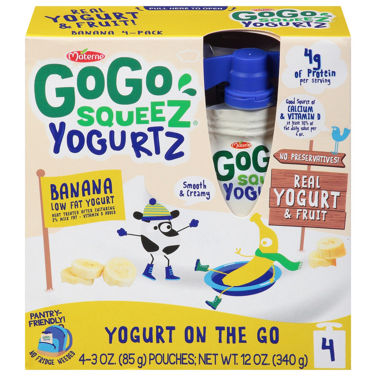 slide 1 of 9, GoGo squeeZ Yogurtz Banana, 3 oz