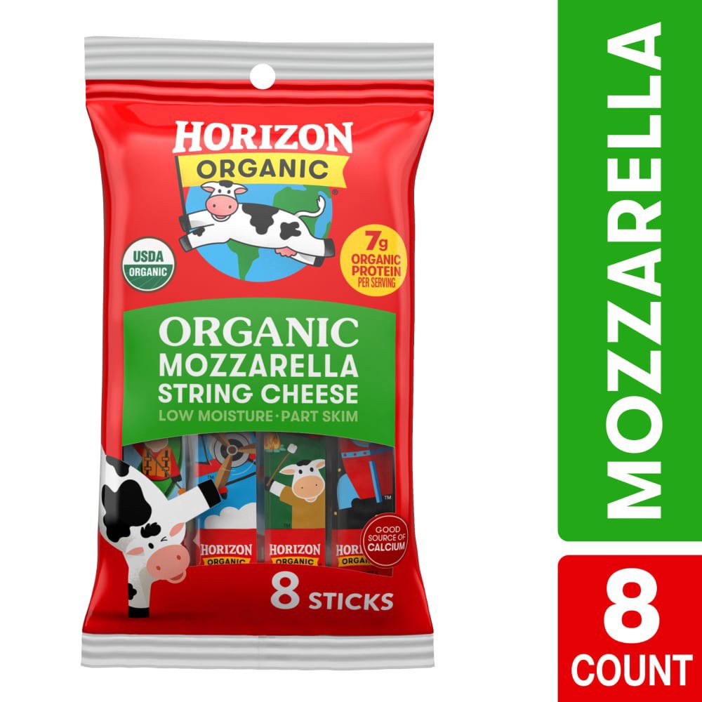 slide 1 of 2, Horizon Organic Mozzarella String Cheese, 8 oz. Pack, 8 Sticks, 8 ct