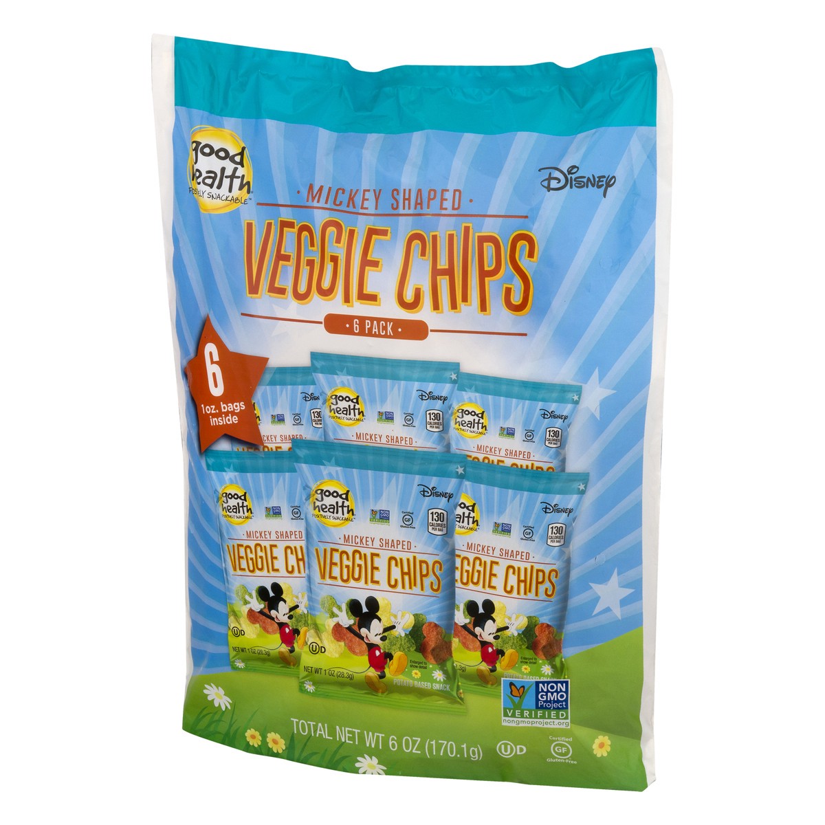 slide 10 of 10, Good Health 6 Pack Mickey Shaped Veggie Chips 6 oz, 6 oz