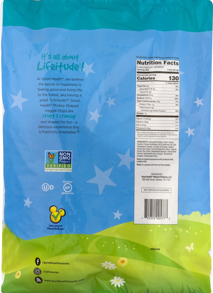 slide 5 of 10, Good Health 6 Pack Mickey Shaped Veggie Chips 6 oz, 6 oz