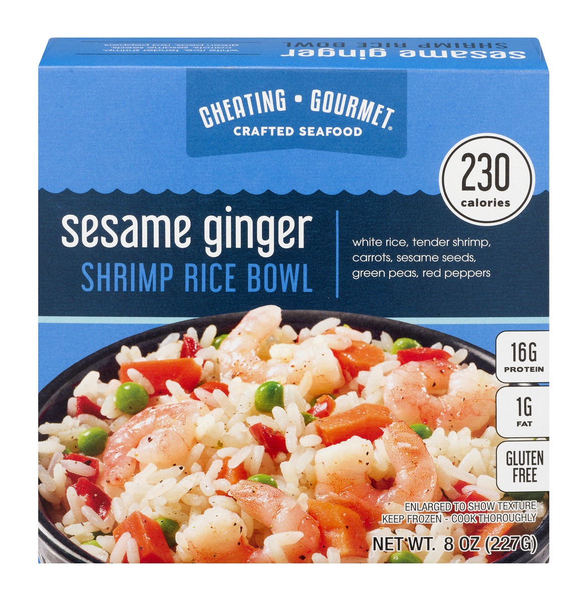 slide 1 of 1, Cheating Gourmet Sesame Ginger Shrimp Rice Bowl, 8 oz