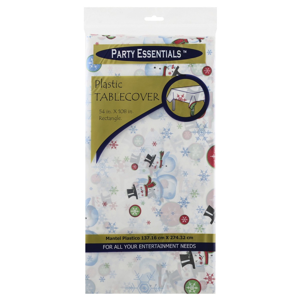 slide 7 of 7, Party Essentials Snowman Plastic Tablecover, 1 ct