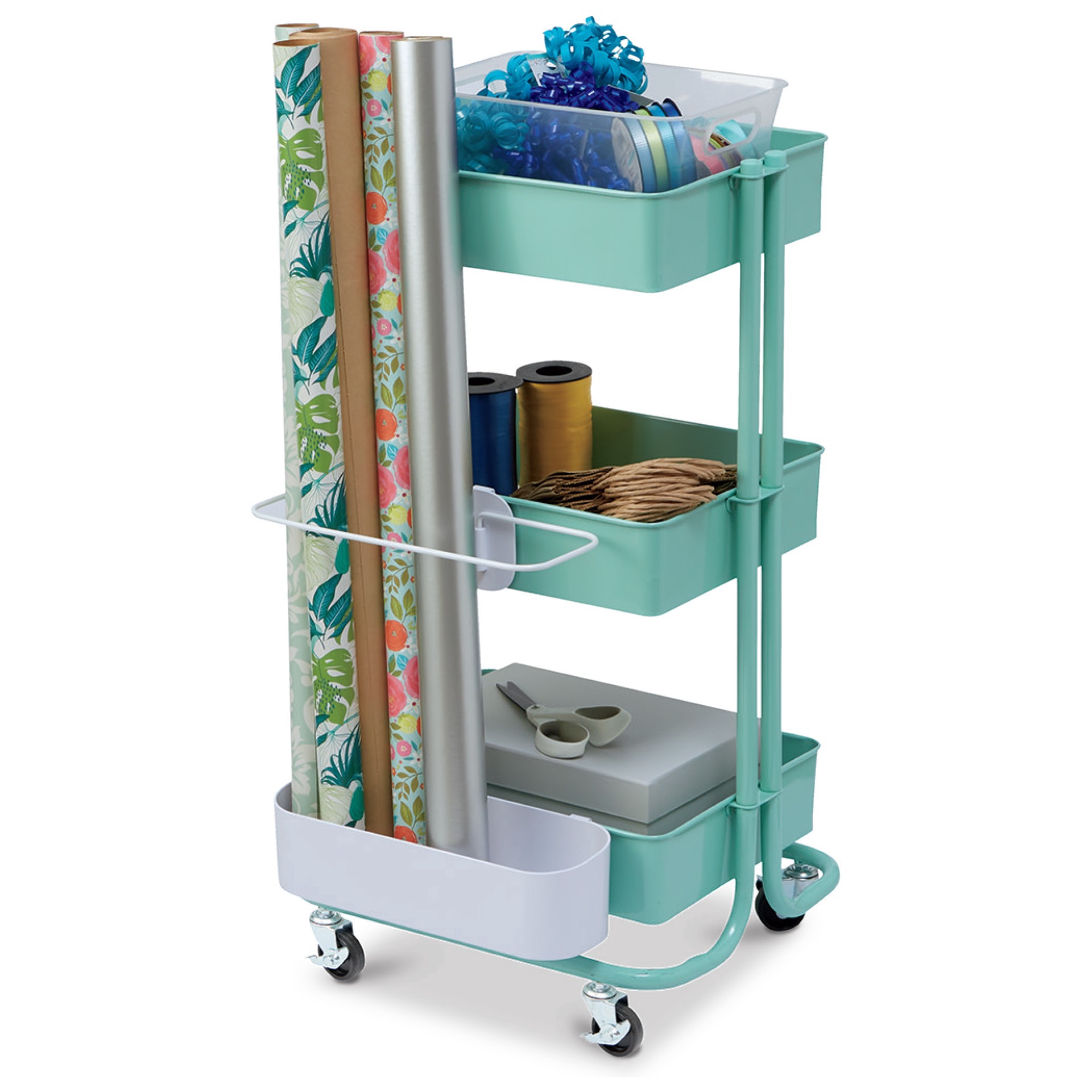 slide 2 of 4, Gift Wrap Organizer By Simply Tidy, 13 in x 4 in x 5 in