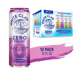 White Claw Non-Alcoholic Black Cherry Seltzer 12ct; 12oz Cans