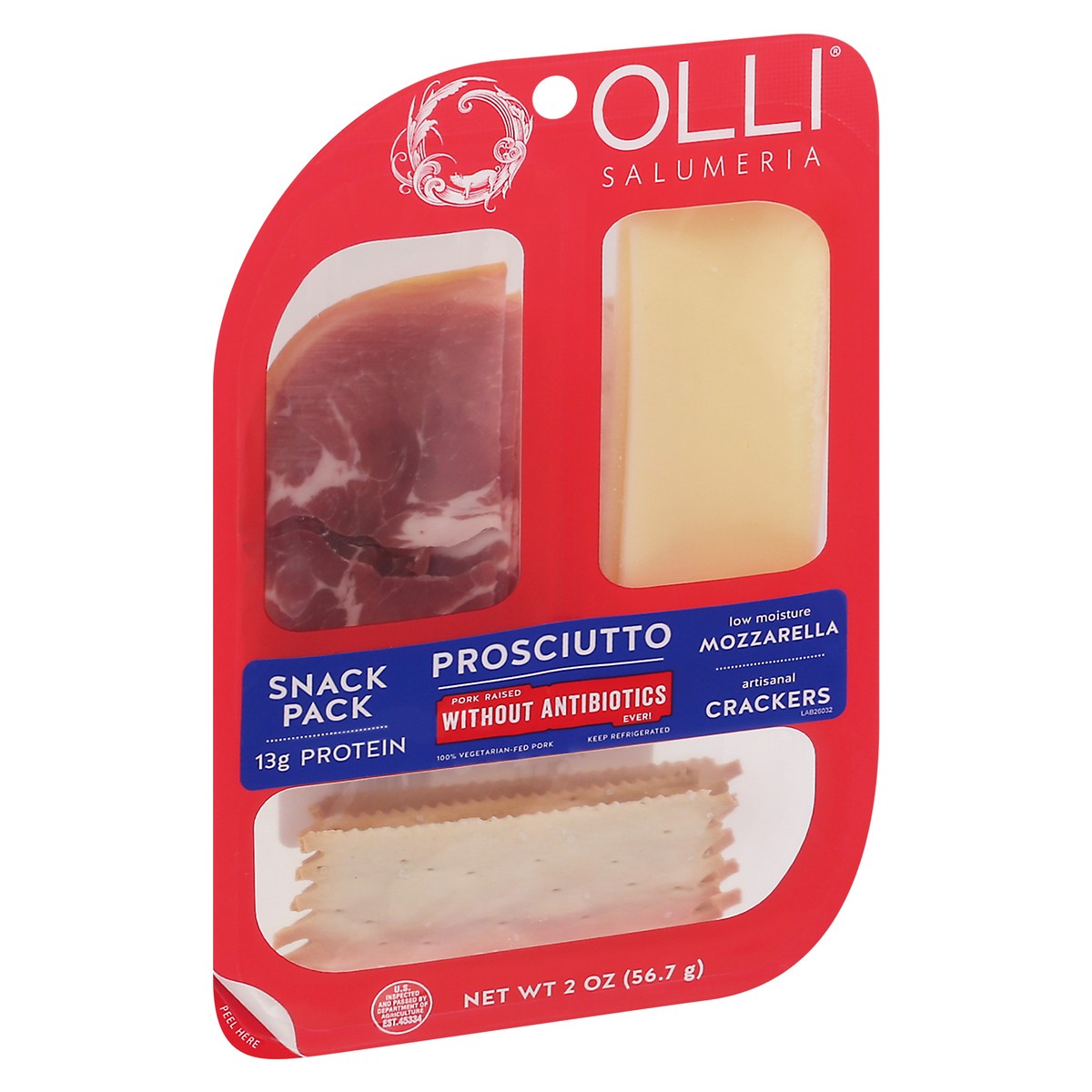 slide 9 of 13, Olli Salumeria Prosciutto, Mozzarella, Crackers Snack Pack 2 oz, 2 oz