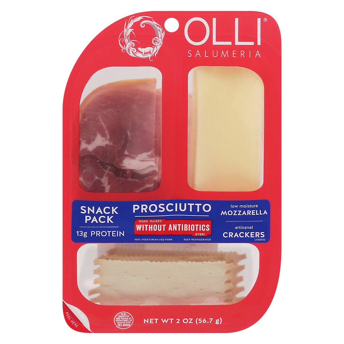 slide 10 of 13, Olli Salumeria Prosciutto, Mozzarella, Crackers Snack Pack 2 oz, 2 oz