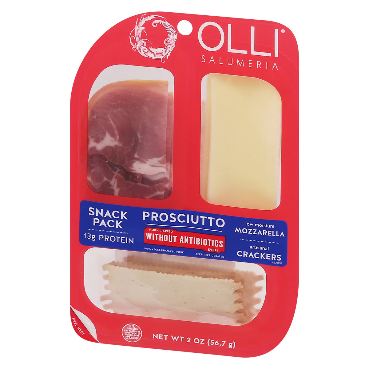 slide 3 of 13, Olli Salumeria Prosciutto, Mozzarella, Crackers Snack Pack 2 oz, 2 oz