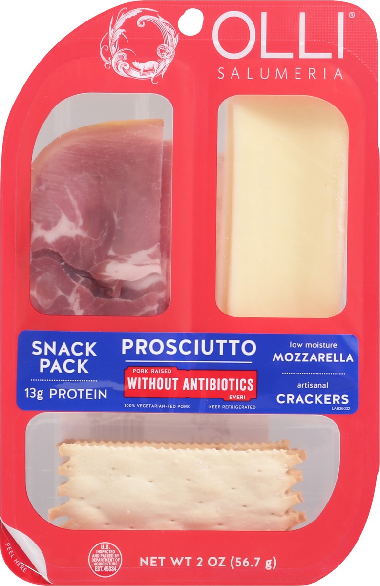 slide 1 of 13, Olli Salumeria Prosciutto, Mozzarella, Crackers Snack Pack 2 oz, 2 oz