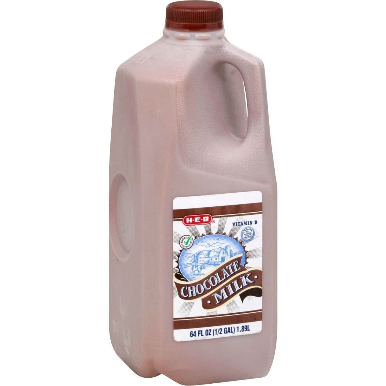 slide 1 of 1, H-E-B Chocolate Milk, 1/2 gal