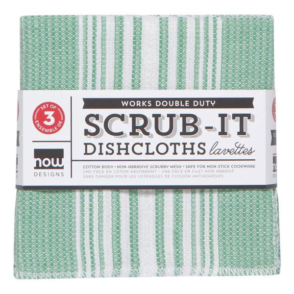 slide 1 of 1, Now Designs Scrub It Dish Cloth Set Of 3 Greenbriar, 1 set