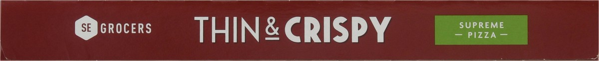 slide 9 of 14, Se Grocers Thin Crst Suprme Pza, 21.6 oz