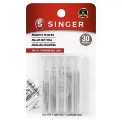 SINGER Assorted Hand Needles with Compact and Needle Threader, 30 Count