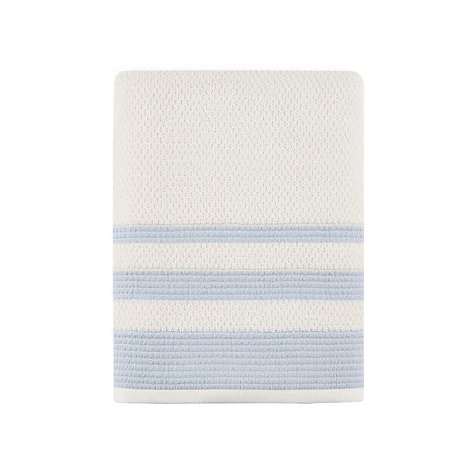 slide 1 of 1, Bee & Willow Home Triple Stripe Bath Towel - Blue, 1 ct