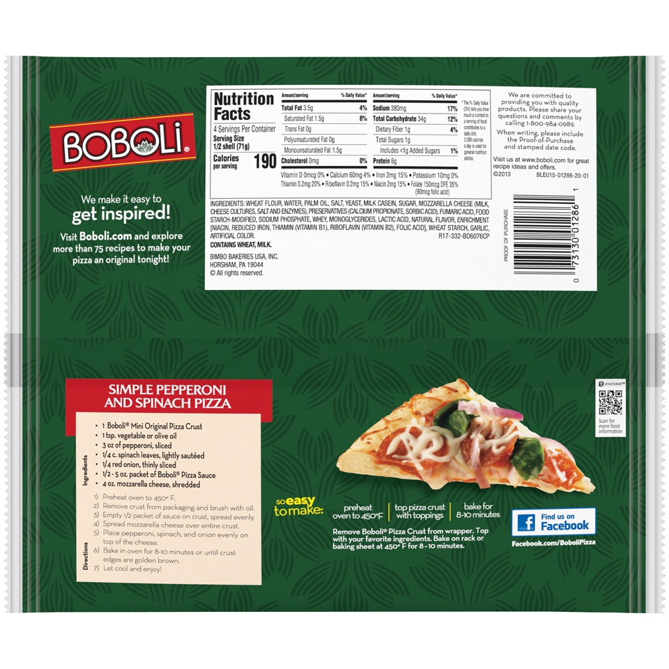 slide 5 of 7, Boboli Mini Pizza Crusts - 8", 2 ct; 10 oz