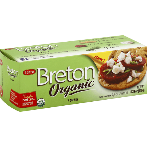 slide 2 of 2, Breton Organic 7-Grain Crackers, 5.29 oz