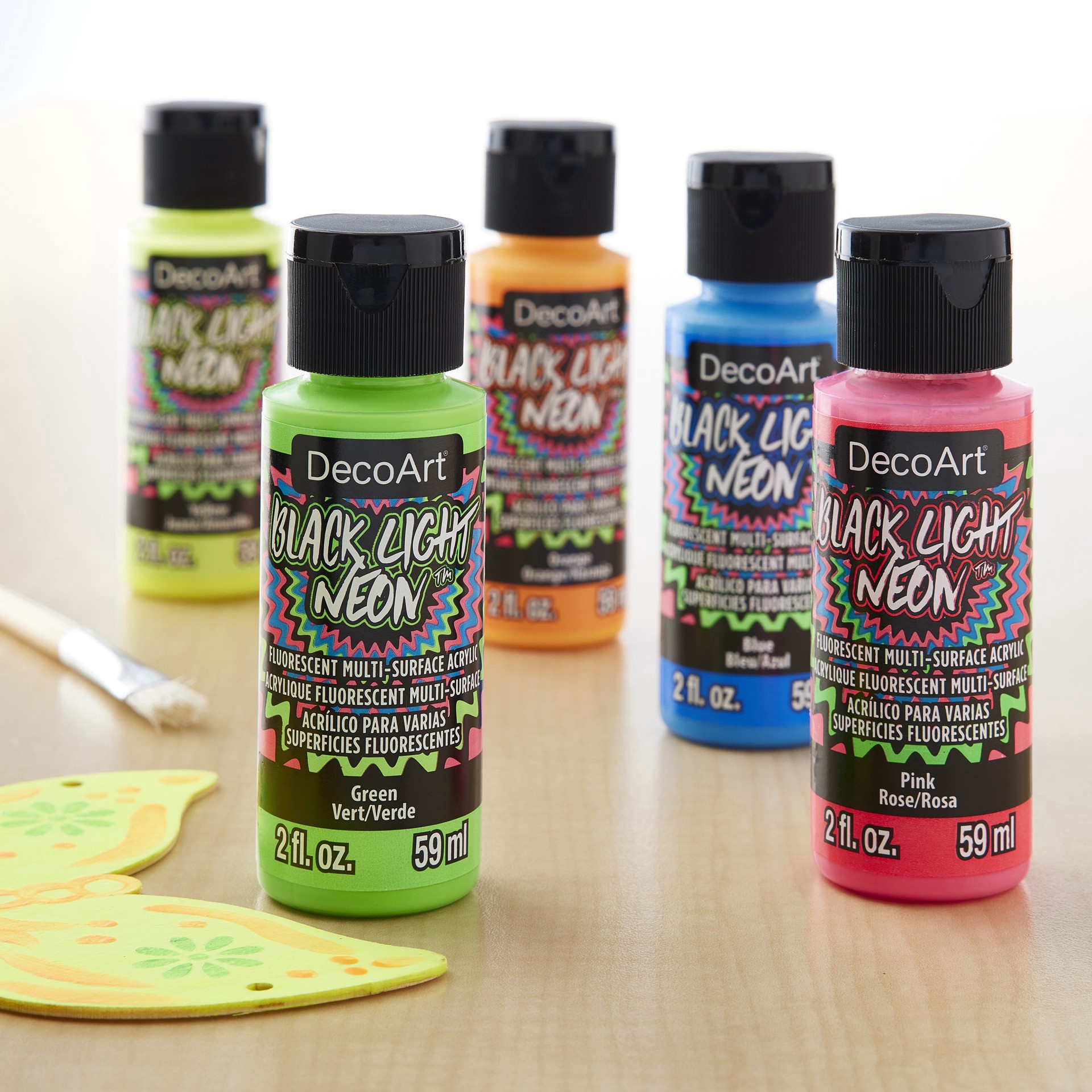 slide 3 of 3, Deco Art Black Light Neon Paint Set, 6 ct