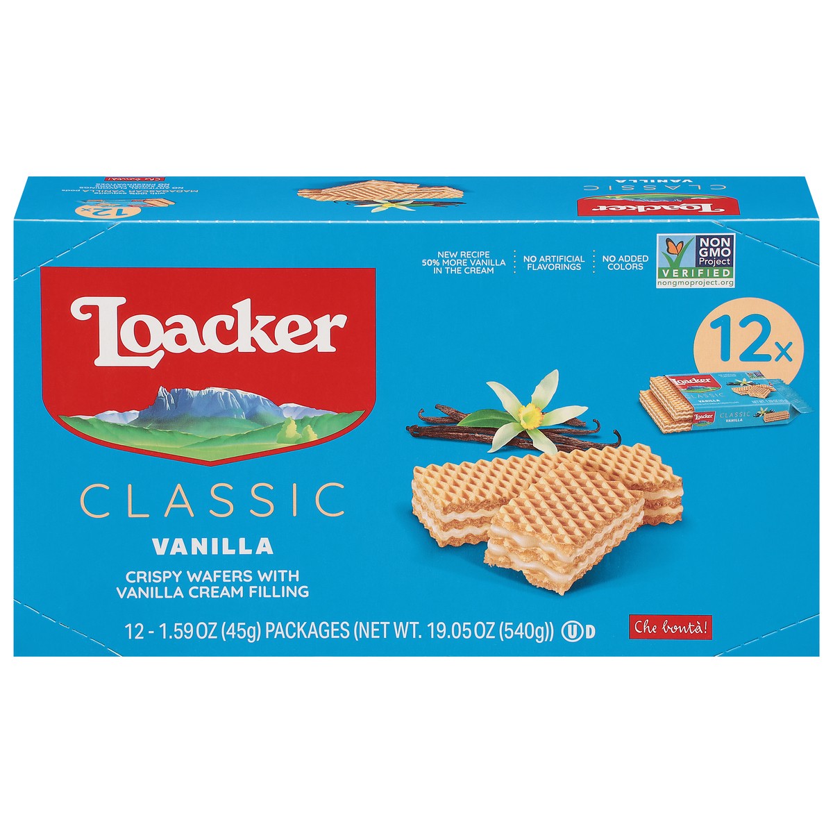 slide 1 of 4, Loacker Classic Vanilla Crispy Wafers with Vanilla Cream Filling 12 - 1.59 oz Packs, 12 ct