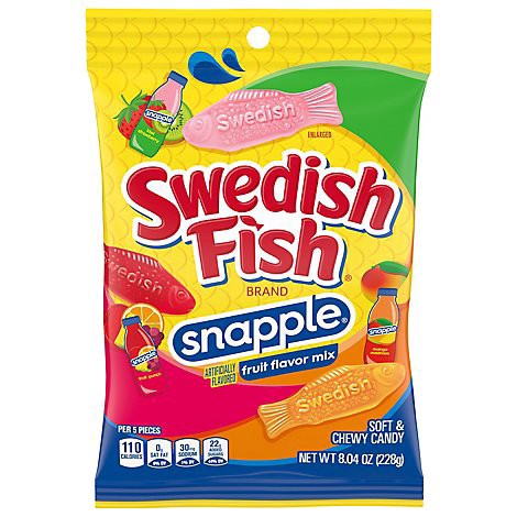 slide 1 of 1, Swedish Fish Snapple Soft & Chewy Candy - 8.04 Oz, 8.04 oz
