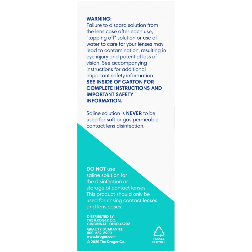 slide 2 of 2, Kroger Saline Contact Lens Solution, 12 fl oz