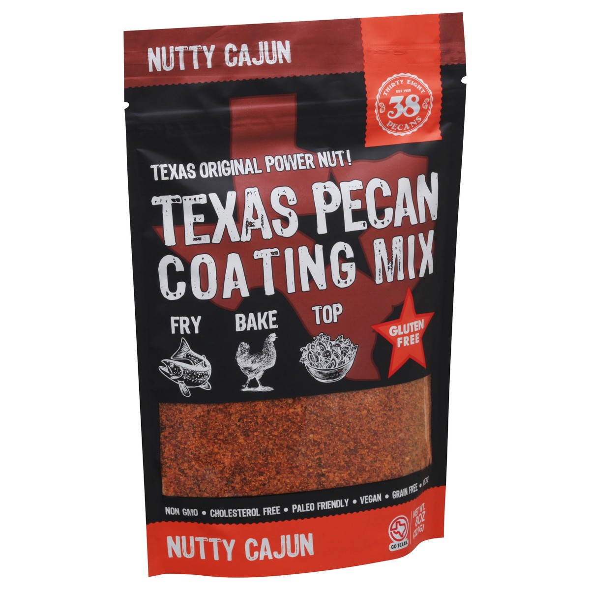slide 2 of 9, 38 Pecans Texas Pecan Nutty Cajun Coating Mix 8 oz, 8 oz