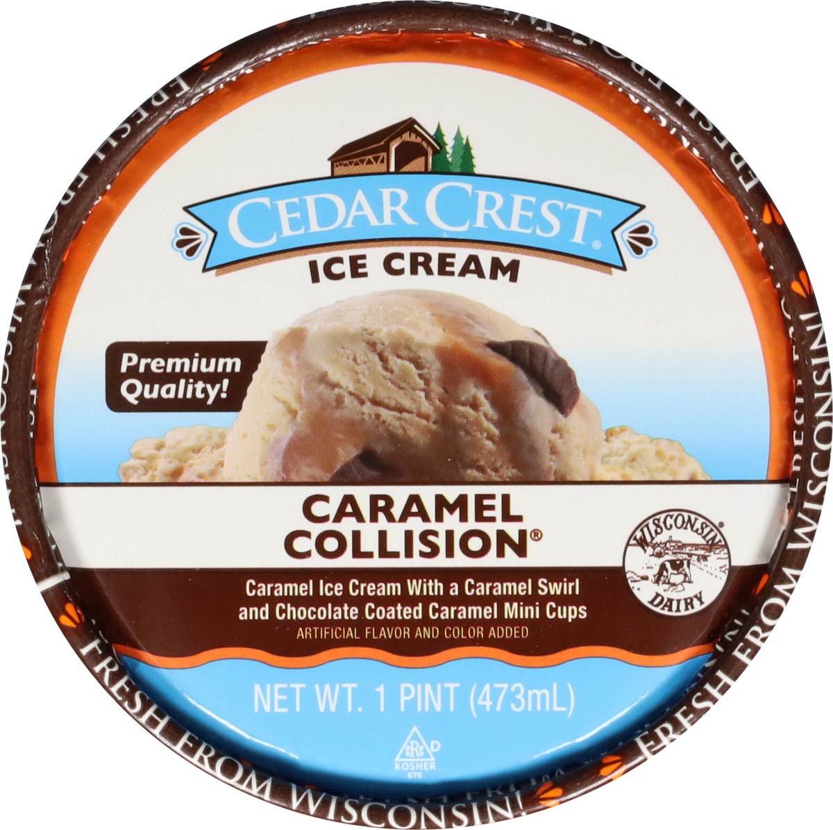 slide 13 of 13, Cedar Crest Caramel Collision Ice Cream 1 pt, 1 pint