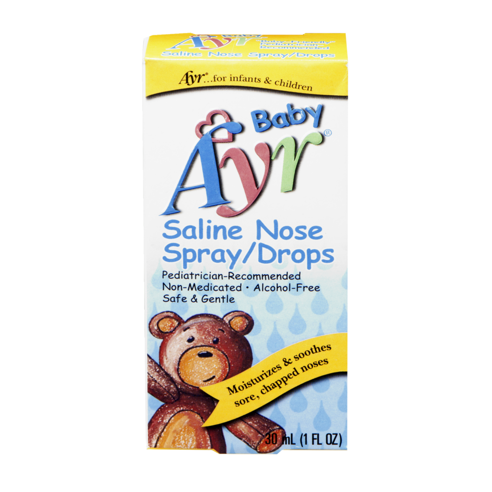 slide 1 of 5, Ayr Baby Saline Nose Spray Drops, 1 fl oz