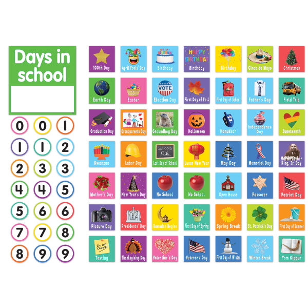 slide 3 of 3, Teacher Created Resources Full-Size Bulletin Board Set, Colorful Calendar, 1 ct