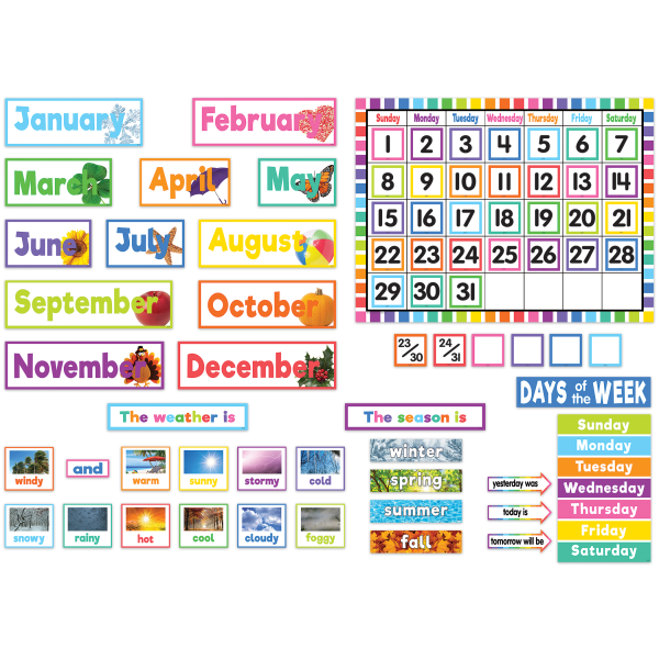 slide 2 of 3, Teacher Created Resources Full-Size Bulletin Board Set, Colorful Calendar, 1 ct