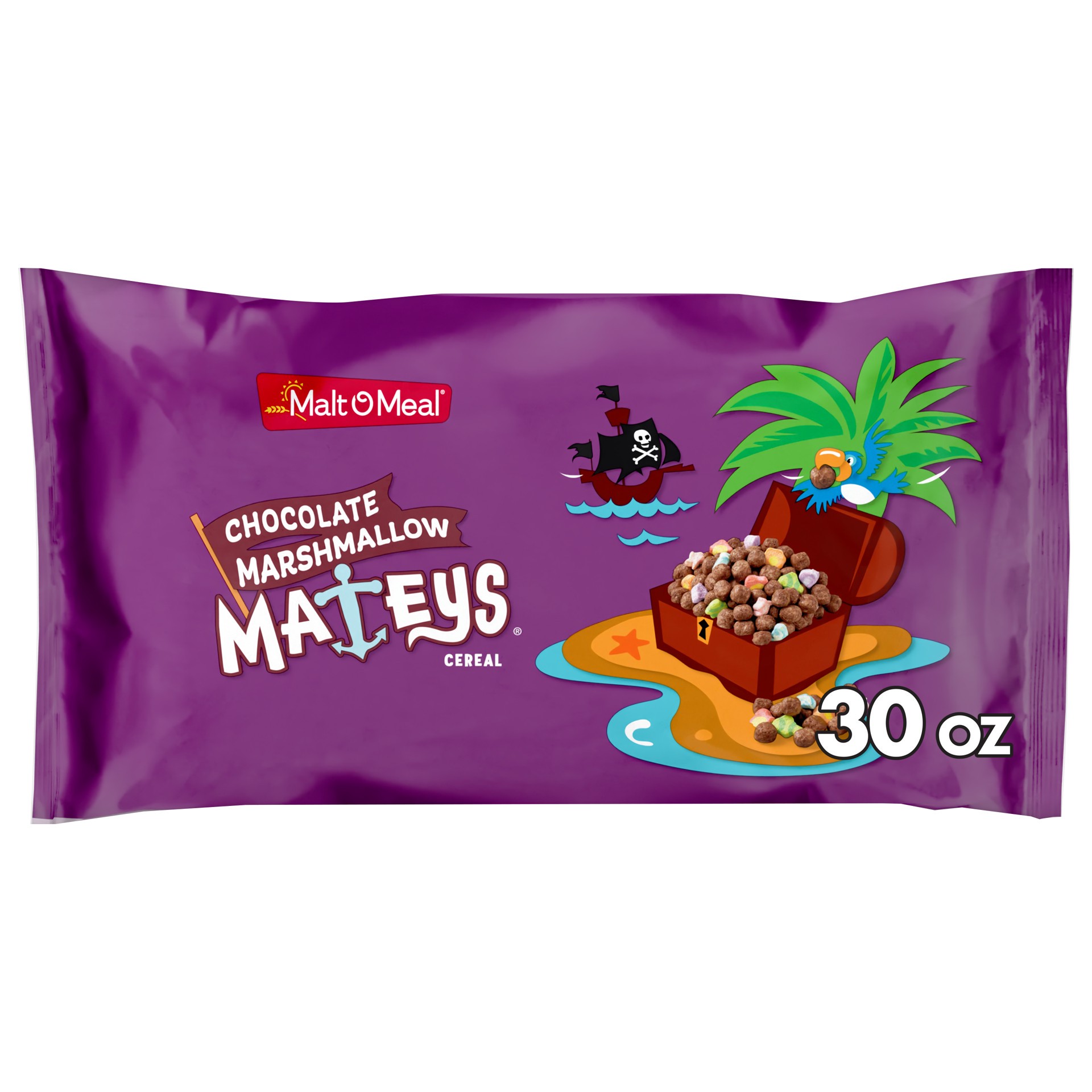 slide 1 of 9, Malt-O-Meal Chocolate Marshmallow Mateys Breakfast Cereal, 30 OZ Bag, 30 oz