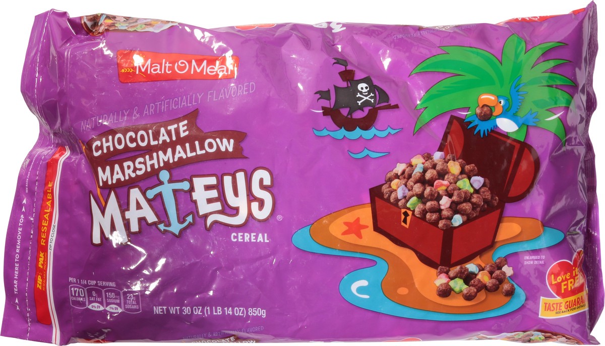 slide 6 of 9, Malt-O-Meal Chocolate Marshmallow Mateys Breakfast Cereal, 30 OZ Bag, 30 oz