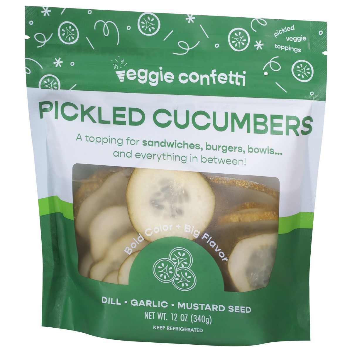 slide 5 of 9, Veggie Confetti Pickled Cucumbers 12 oz, 12 oz