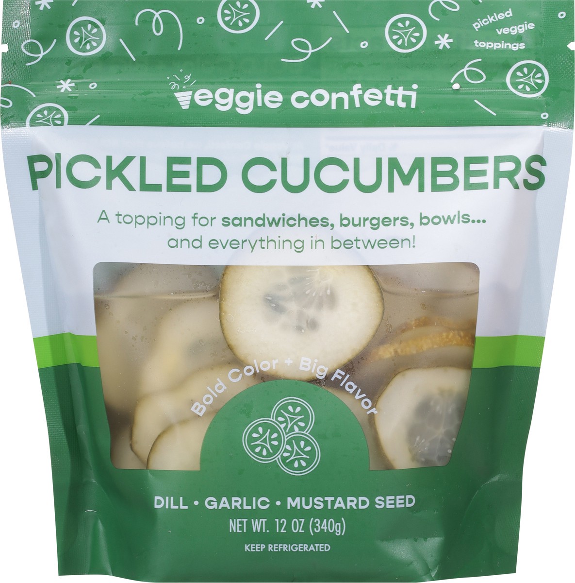 slide 7 of 9, Veggie Confetti Pickled Cucumbers 12 oz, 12 oz