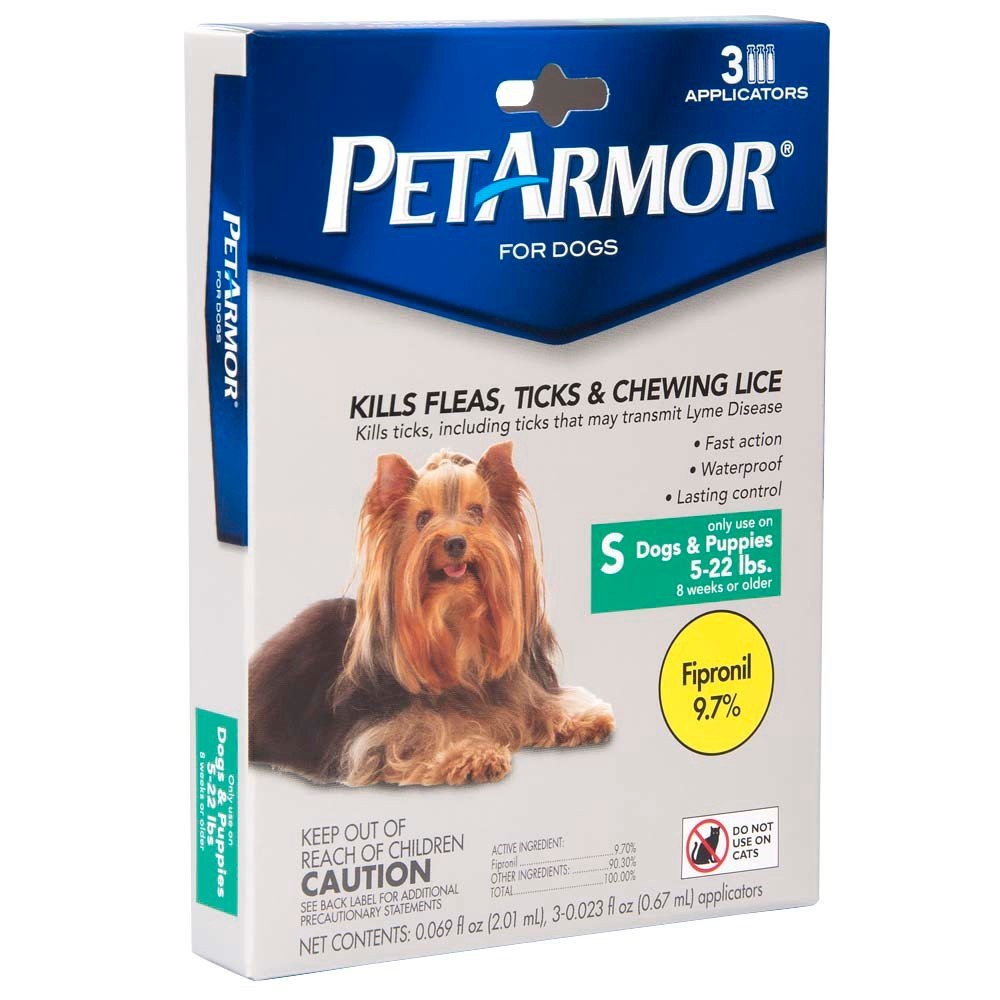 slide 3 of 3, Petarmor Sm Dog 3Ct F&T So 5-22Lb, 3 ct