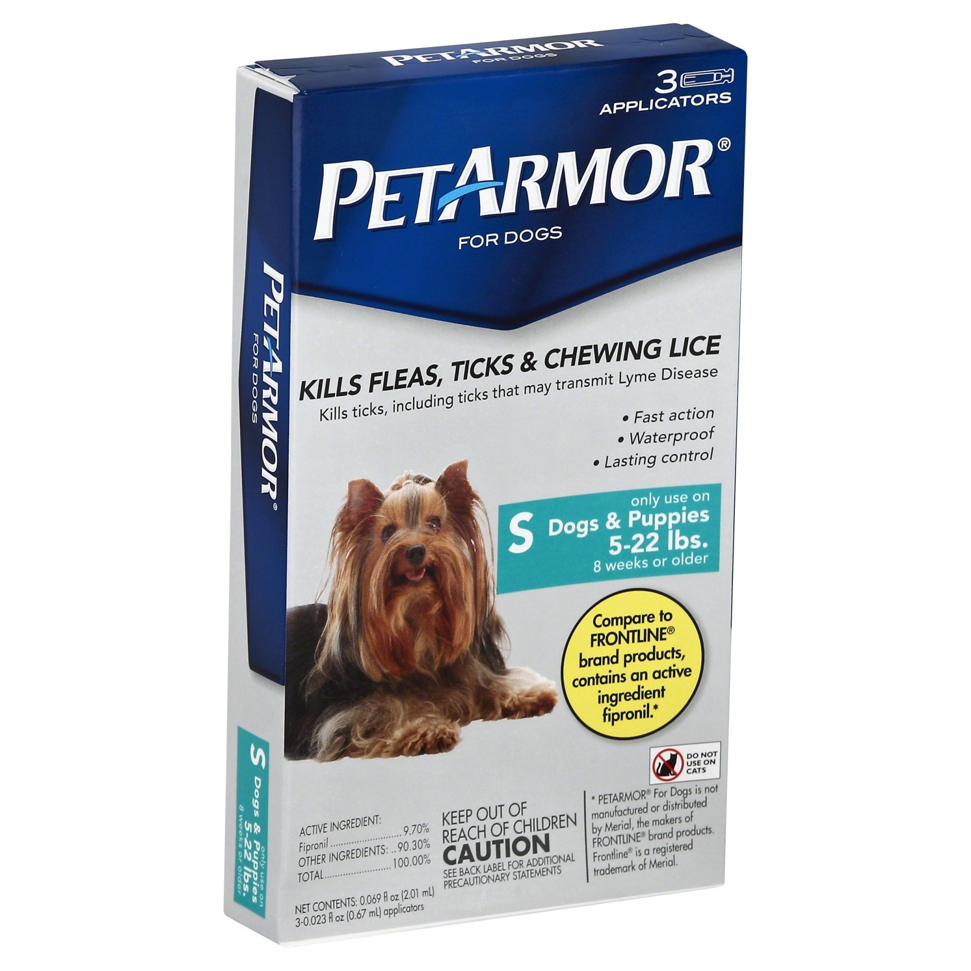 slide 1 of 3, Petarmor Sm Dog 3Ct F&T So 5-22Lb, 3 ct