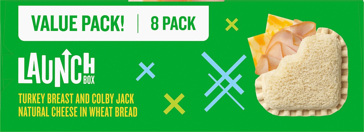 slide 5 of 13, LaunchBox Jumpin' Turkey & Colby Jack Cheese Frozen Sandwiches Value Pack, 8 ct Box, 8 ct