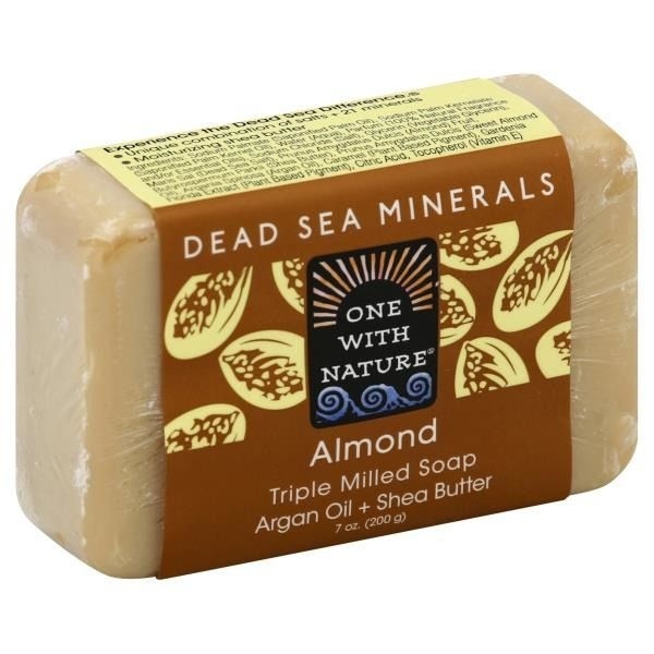 slide 1 of 1, One With Nature Dead Sea Bar Soap Almond, 7 oz