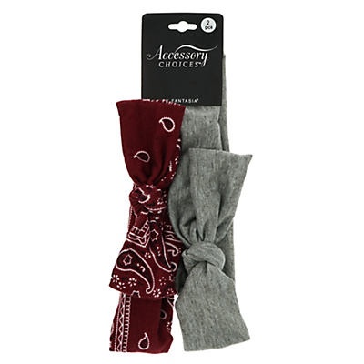 slide 1 of 1, Accessory Choices Duo Print Solid Headwraps, 2 ct