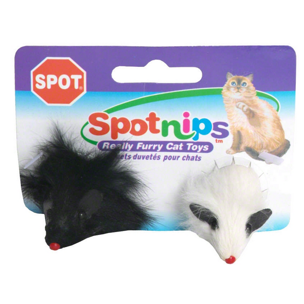 slide 1 of 1, Spot Twin Plush Mice Rattle Cat Toys, 2 ct