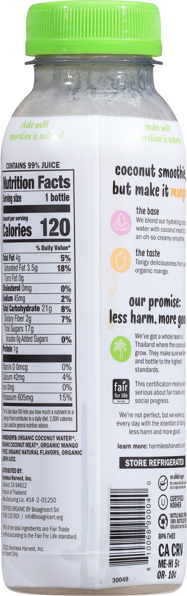 slide 5 of 9, Harmless Harvest Organic Mango Smoothie 10 fl oz, 10 fl oz