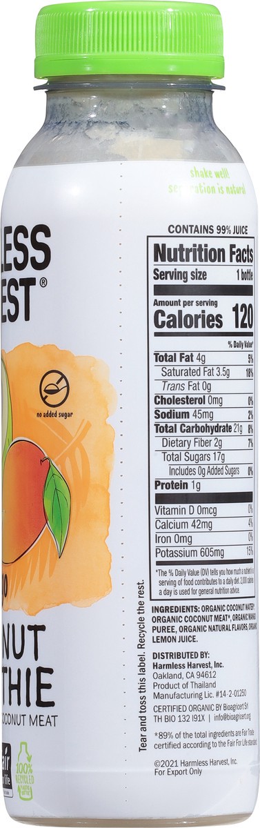 slide 8 of 9, Harmless Harvest Organic Mango Smoothie 10 fl oz, 10 fl oz