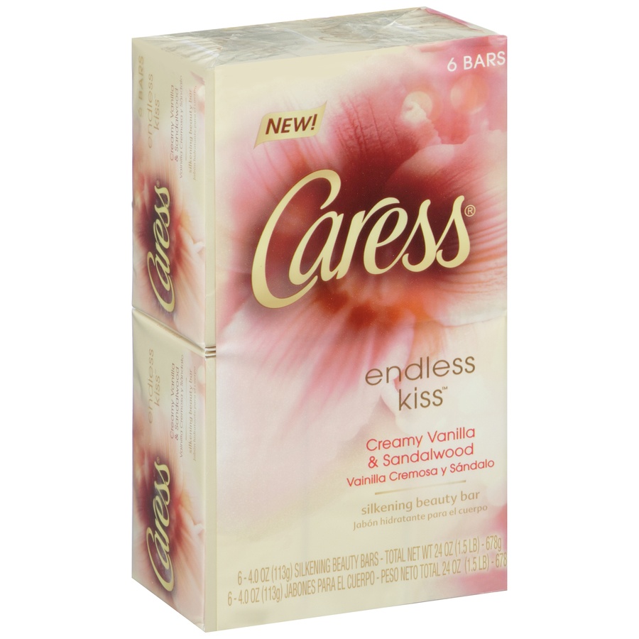 slide 2 of 3, Caress Endless Kiss Creamy Vanilla And Sandalwood Silkening Beauty Bar, 6 ct; 4 oz