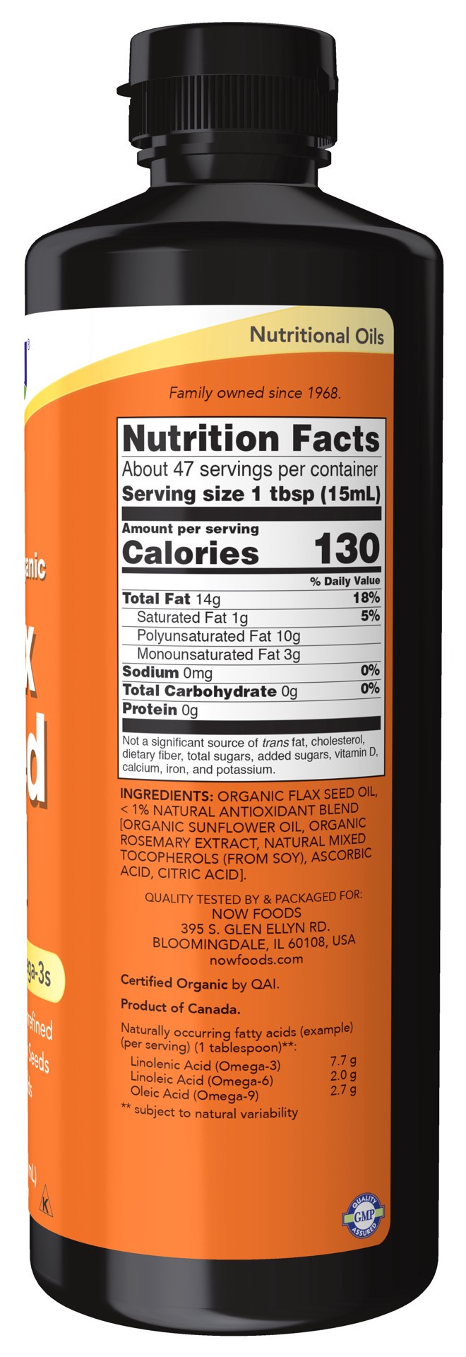 slide 2 of 4, NOW Flax Seed Oil Liquid, Organic - 24 fl. oz., 1.6 fl oz