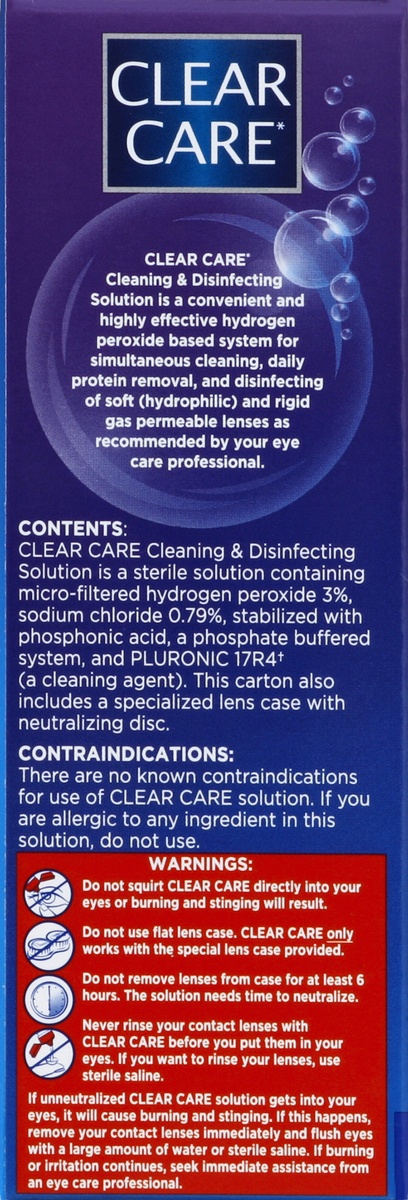slide 4 of 6, Clear Care Triple Action Cleaning Contact Travel Pack, 3 oz